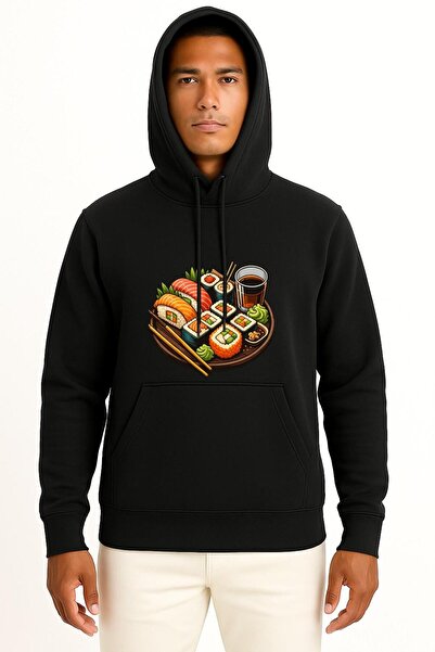 Bahriyeli Collection بغطاء رأس سويت شيرت سوشي ستير مطبوع للجنسين