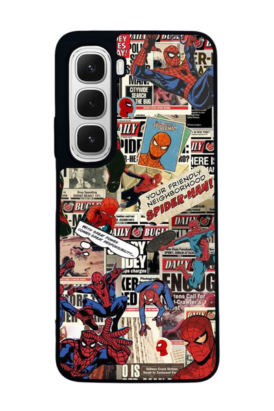 Aksel Kılıf متوافق مع هاتف INFINIX Hot 60i مطبوع ، أسود غير لامع، سيليكون ناع...