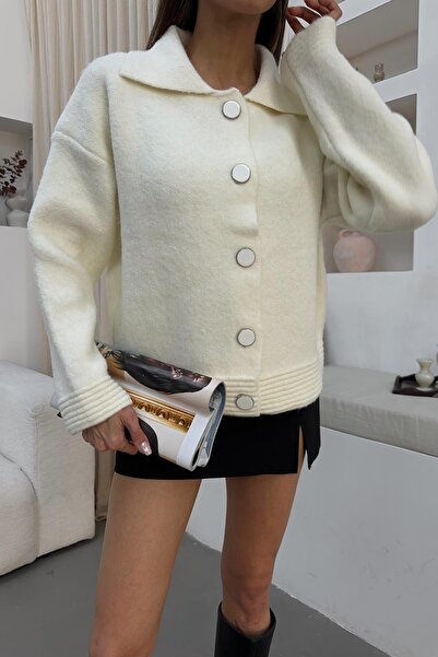 mylove Buttoned Cardigan Ecru
