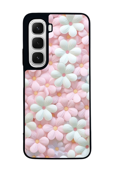 Aksel Kılıf متوافق مع هاتف INFINIX Hot 60i مطبوع ، أسود غير لامع، سيليكون ناع...