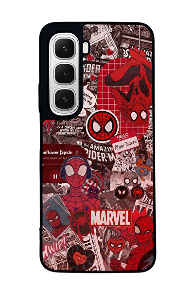 Aksel Kılıf متوافق مع هاتف INFINIX Hot 60i مطبوع ، أسود غير لامع، سيليكون ناع...