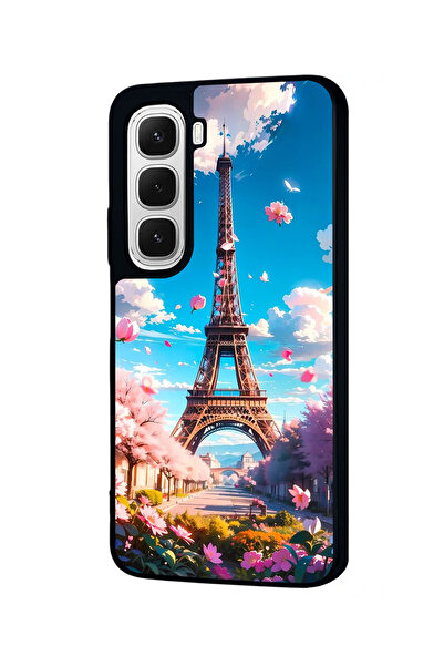 Aksel Kılıf Infinix Hot 60I Compatible Printed , Matte Black, Soft Silicone, Protective, Shock Absorbing Cover, Case