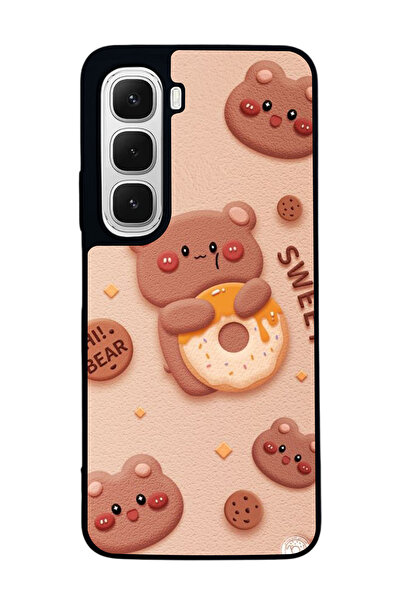 Aksel Kılıf متوافق مع هاتف INFINIX Hot 60i مطبوع ، أسود غير لامع، سيليكون ناع...