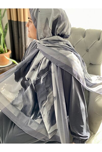 Modakaşmir Dalgalı Soyut Desenli Şal