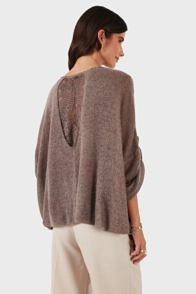 Via Dante Oversized V-Neck Sequin Lace Detailed Blouse Blouse 690822