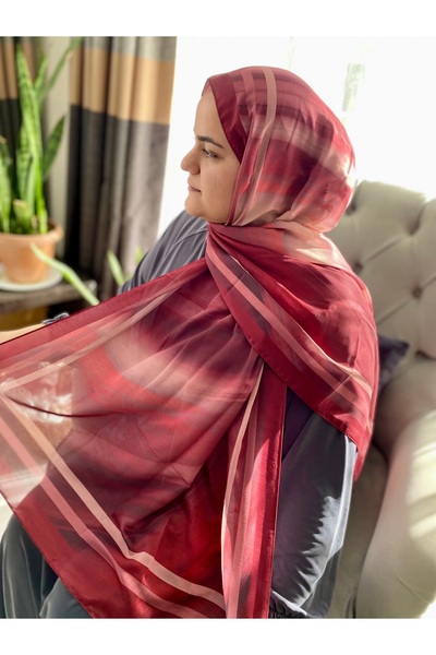 Modakaşmir Çizgisel Desenli Pamuk Şal