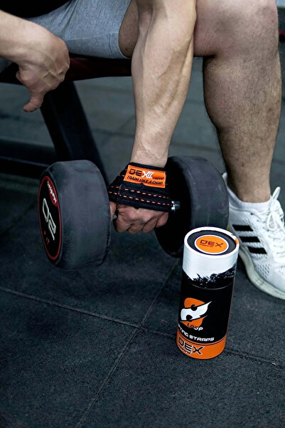 Dex Supports Weight Lifting Strap Barbell Strap 8 Loop Lifting Straps Orange