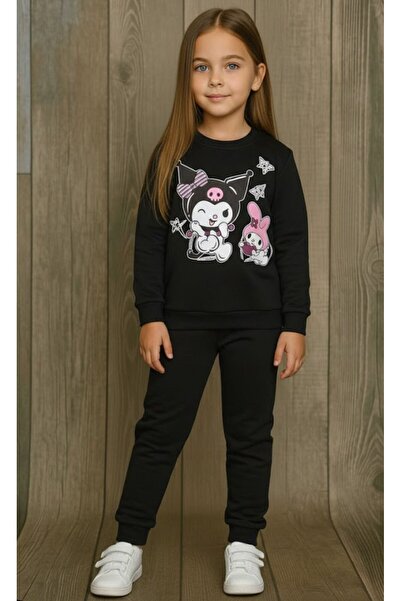 KOKOŞ BEBEK Kromi Girl's Fleece-Lined Tracksuit Set - 3/9 Years Old - 31554