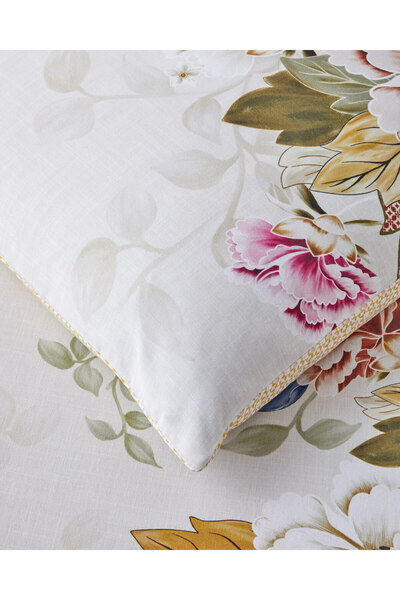 English Home Bloomora Digital Printed Easy-Iron Single Duvet Cover Set 160X220 cm Beige-Yellow