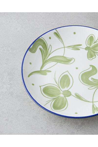 English Home Plantopia Porcelain Pasta Plate 15 cm White - Navy Blue