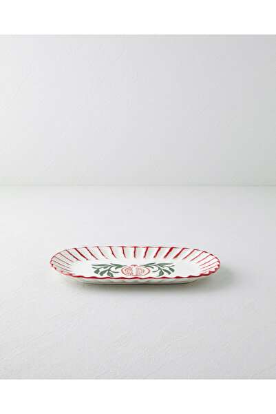 English Home Etna Ceramic Boat Plate 28.5X15.5 cm Red