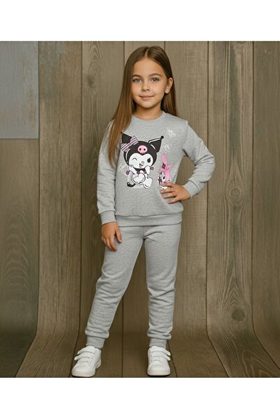 KOKOŞ BEBEK Kromi Girl's Fleece-Lined Tracksuit Set - 3/9 Years Old - 31554