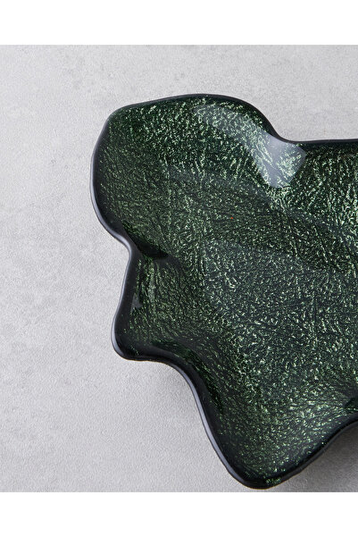 English Home Christmas Tree Glass Snack Bowl 21 cm Green