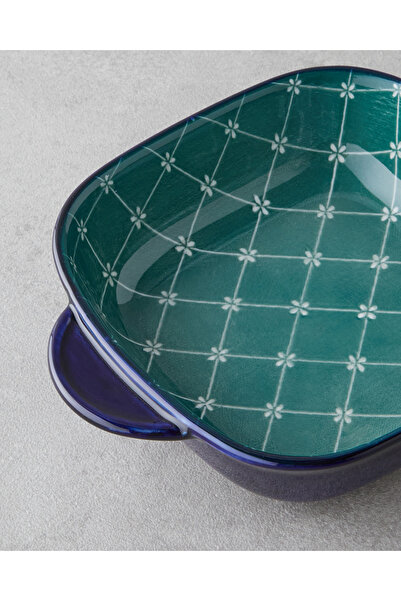 English Home Plantopia Porcelain Boat Plate 18X14 cm Navy Blue-Green