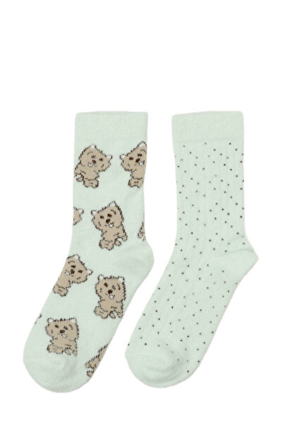 Polaris CAT WRM 2 LI SKT-W 5PR YESIL MULTI Kadın 2'li Soket Çorap