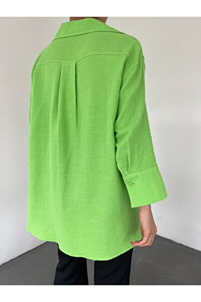 MissRunin Poor Sleeve Slit Long Back Shirt