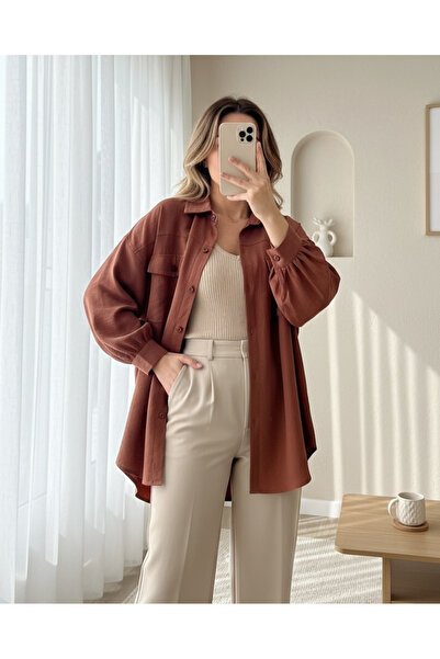 MissRunin Double Pocket Buttoned Shirt