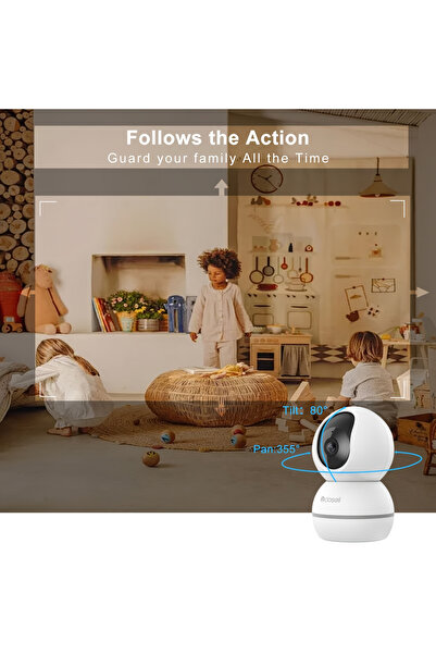 Closeli 3MP Security Camera,WiFi Camera,Surveillance Camera,Baby Monitor Camera,CCTV Camera,One-Click Call