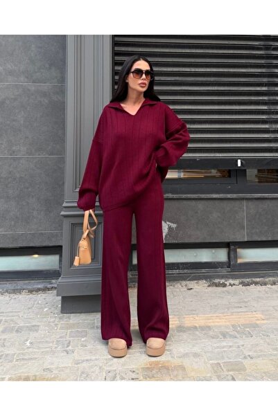 CLB COLLECTION طقم تريكو شتوي قصة فضفاضة للسيدات، مقاس قياسي، مريح