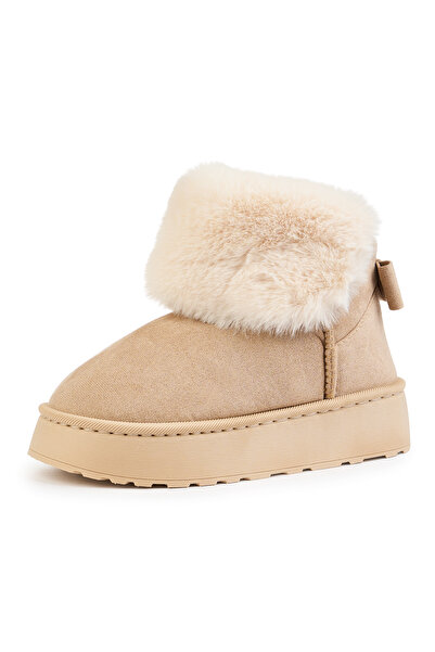 MODINI Snow Puff Fur Boots, Beige