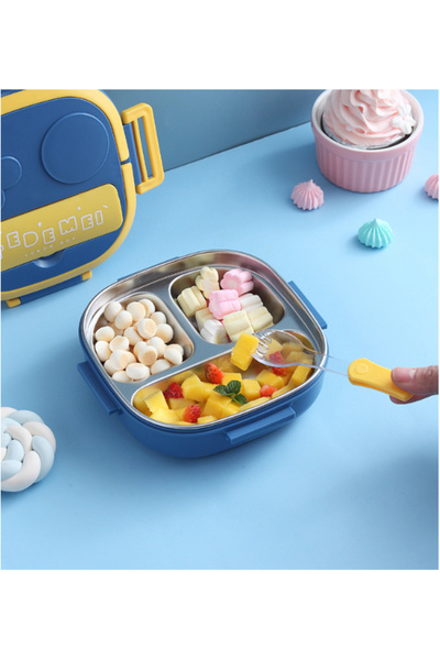 EHOME Bento Box for Kids Stainless Steel, 2 Compartment ,Complete Lunch Set for Children Under 10 Years