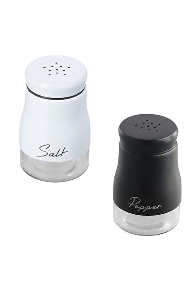 Generic Salt and Pepper Shakers Set 120ml White & Black with Transparent Bottom