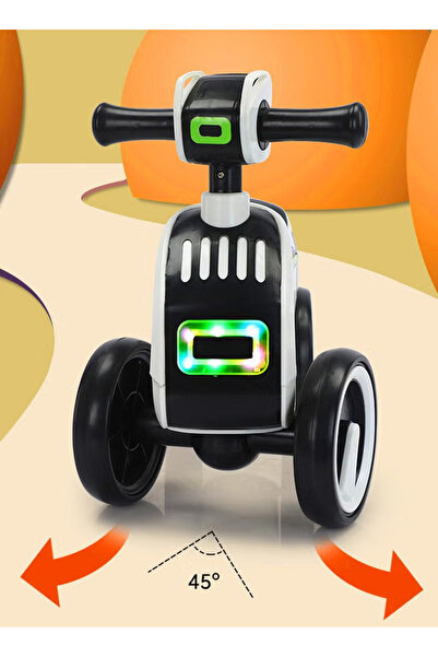 Generic Ride-on toy suitable for children aged 1-3, four-wheel balance bike with sound and light effects