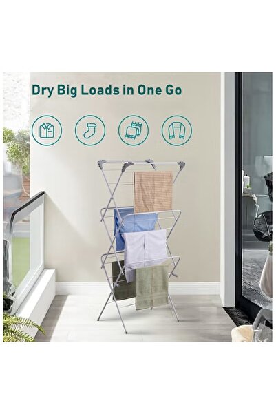 Sweet Home 3-Tier Compact Portable Indoor Drying Rack - Large Capacity