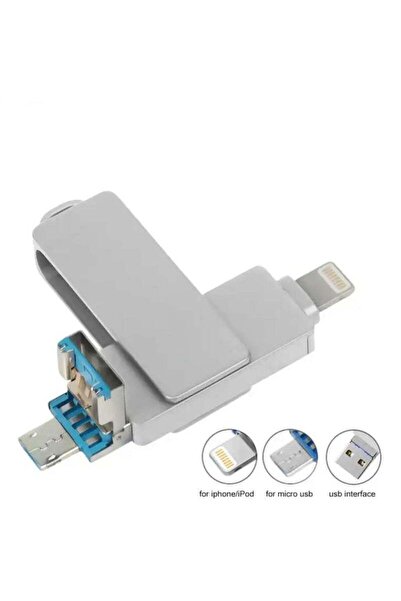 Generic 256GB 3-in-1 USB 3.1 Metal Swivel Flash Drive (USB-A, Lightning, Micro USB)