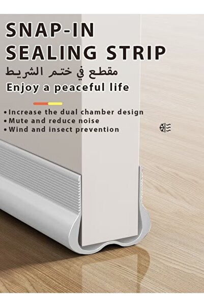 Generic 1Pc Door Draft Stopper 93CM Weather Stripping Door Seal PVC Seal Strip Seal Blocker (White)