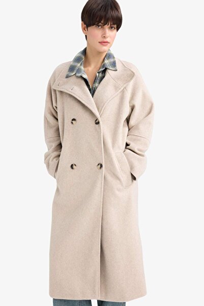DeFacto Relax Fit Buttoned Long Cashmere Coat F5547Ax25Wn