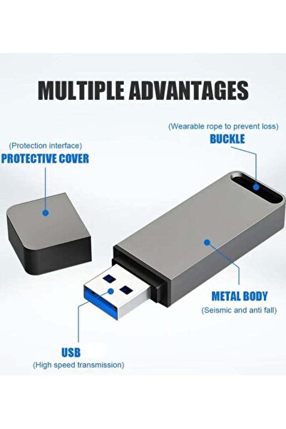 Generic 2TB USB Flash Drive High Speed with Key Slot and Cover, OTG & Waterproof