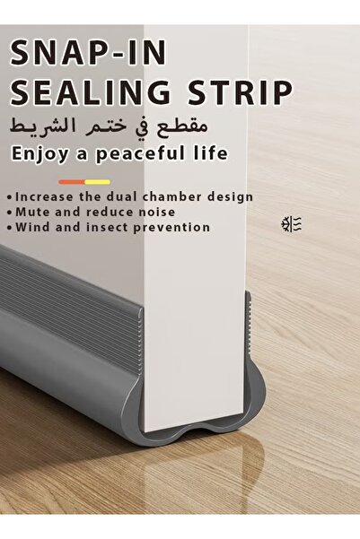 Generic 1Pc Door Draft Stopper 93CM Weather Stripping Door Seal PVC Seal Strip Seal Blocker (Grey)