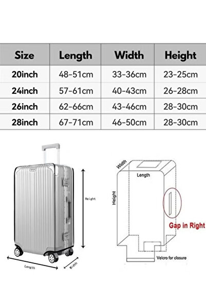 Generic Luggage cover, PVC transparent plastic, waterproof and dustproof for travel luggage