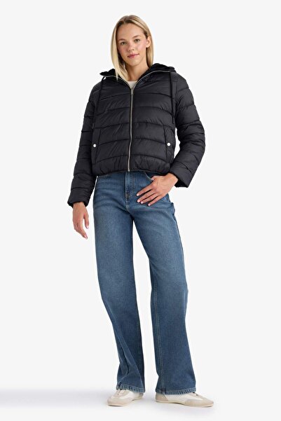 DeFacto Waterproof Regular Fit Hooded Faux Fur Lined Coat F2145Ax25Wn