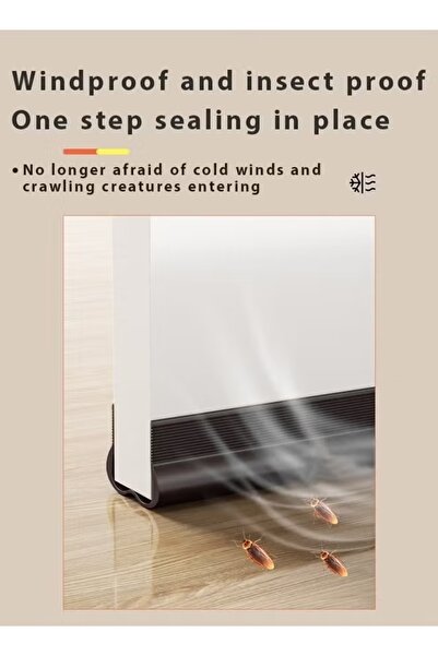 Generic 1Pc Door Draft Stopper 93CM Weather Stripping Door Seal PVC Seal Strip Seal Blocker (White)