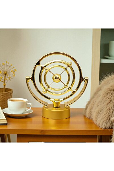 Sarego Hareketli Gold Renk Denge Topu Stres Giderici Orbit Tasarım Kinetik De...