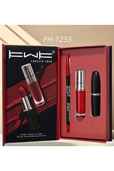 MAYDREAM طقم روج ثابت + جلوس شفايف +محدد شفايف KWK PH-1255