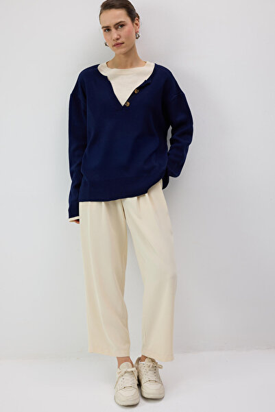 Touché Privé Contrast Collar Knitwear Sweater