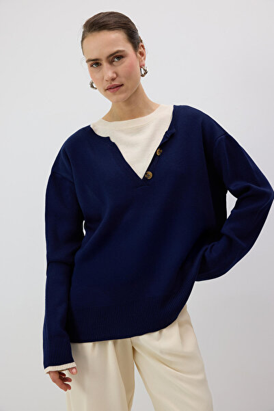 Touché Privé Contrast Collar Knitwear Sweater