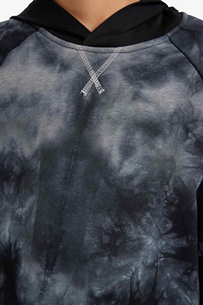 DeFacto Φούτερ για αγόρια με κουκούλα με σχέδιο μπατίκ G4988A825WN