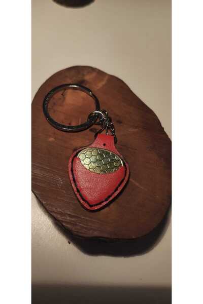 penakolik حافظة مفاتيح جلدية للبيانو، سلسلة مفاتيح جلدية للبيانو باللون الأحمر