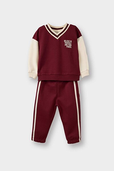 DeFacto Baby Boy 2-Piece Set Printed Sweatshirt Sweatpants G3738A525Wn