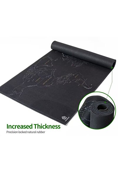 Tahwaz Premium Black World Map Wall Art – Modern Minimalist Large Decorative Global Map Poster