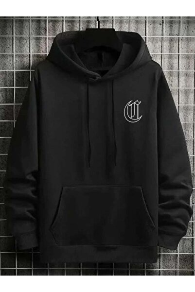 ORLONTEX Ανδρικό φούτερ με κουκούλα σε μαύρο χρώμα Chicago