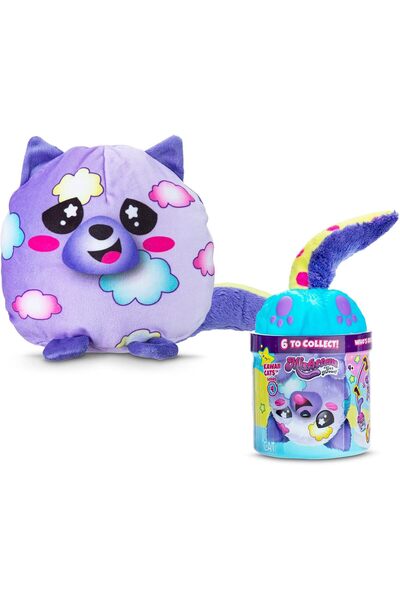 Basic Fun Misfittens Kawaii Plush Kitten - 6-inch Squishy Collectible (Each Sold Separately)
