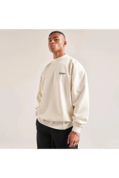 RASCHA Ανδρικό φούτερ με στάμπα White Represent Oversize Crew Neck