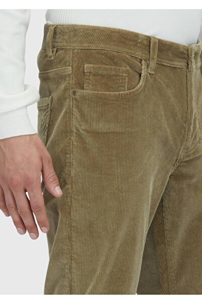 Ramsey Light Green Plain Woven Slim Fit Velvet Casual Cotton Blended Pants