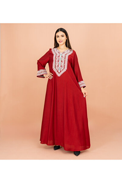IKKXA Classic Solid Embroidery Front and Sleeves Jalabiya