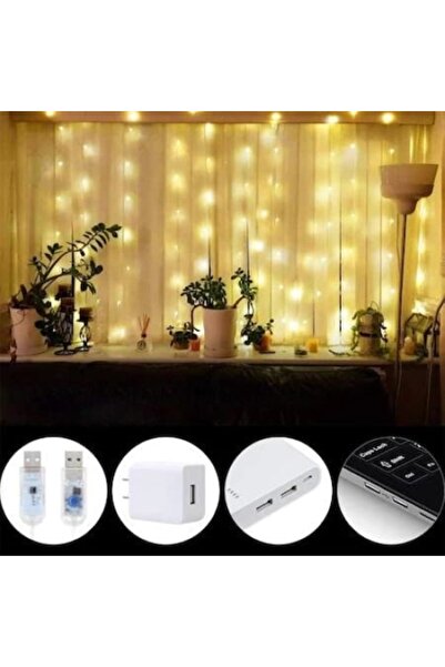 TrendyLux LED Curtain Installation 3 m × 3 m – USB, Remote Control, RGB + Warm White, Outdoor/Indoor